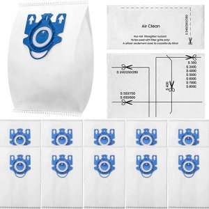 Paquete de 10 bolsas AirClean de eficiencia 3D de repuesto para aspiradora Miele GN Bolsa de polvo para aspiradora Classic C1 completa C1C2C3 S227 Paquete de 10 bolsas AirClean de eficiencia 3D de repuesto para aspiradora Miele GN Bolsa de polvo para aspiradora Classic C1 completa C1C2C3 S227