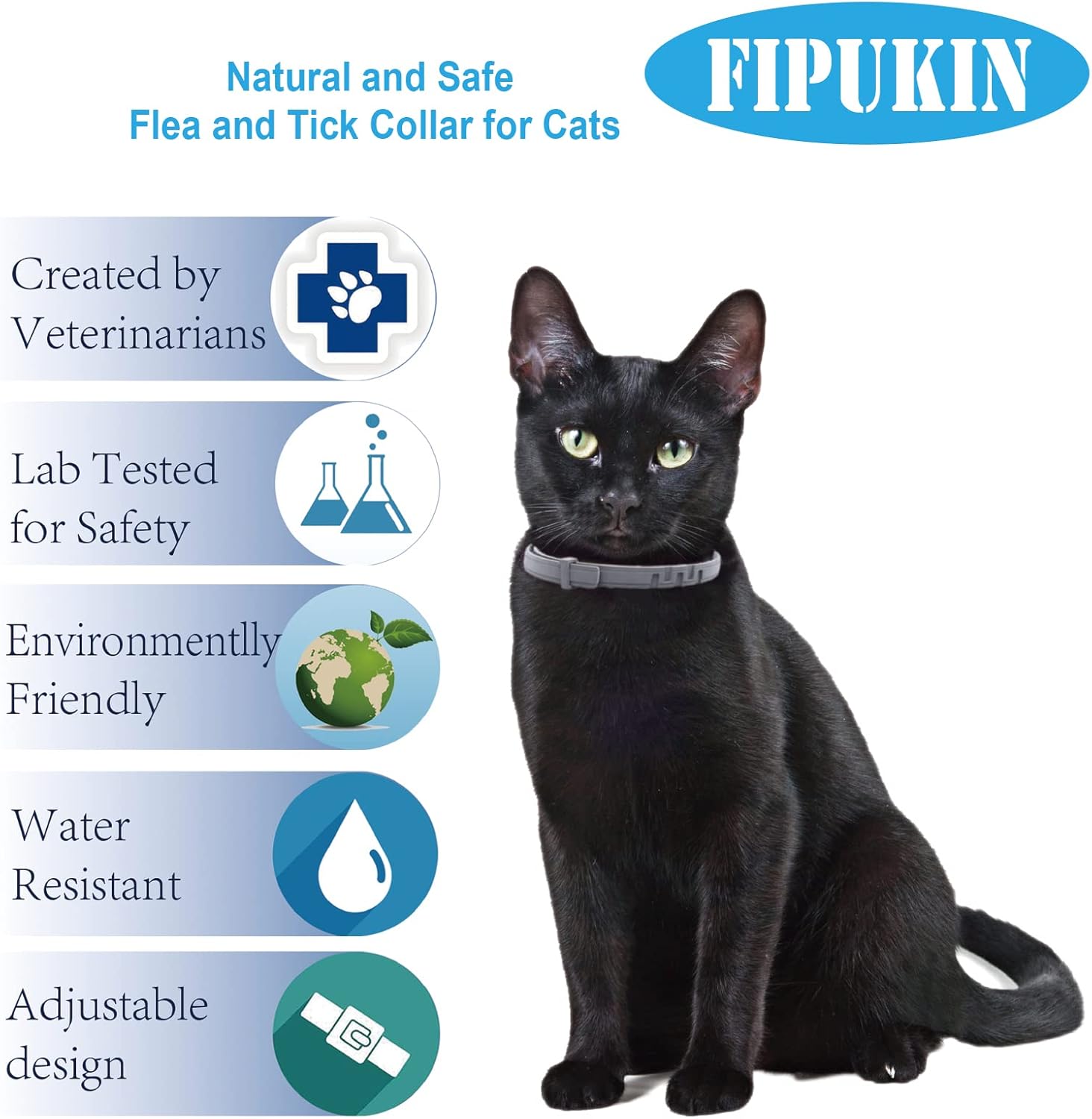 Collar natural y seguro para pulgas y garrapatas para perros pequeños, protección de 8 meses, impermeable, 13.8 pulgadas, talla única, herramienta
