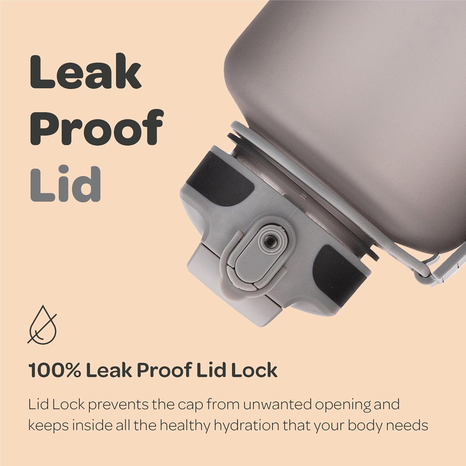 Hydracy Botella de agua con marcador de tiempo, botella de agua grande sin BPA y funda sin sudor, botella de gimnasio a prueba de fugas con infusor