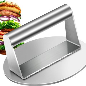 Ricpwit Smash – Prensa de hamburguesas redonda de 5.9 pulgadas, prensa de hamburguesas mejorada con triturador de hamburguesas de acero inoxidable Ricpwit Smash – Prensa de hamburguesas redonda de 5.9 pulgadas, prensa de hamburguesas mejorada con triturador de hamburguesas de acero inoxidable
