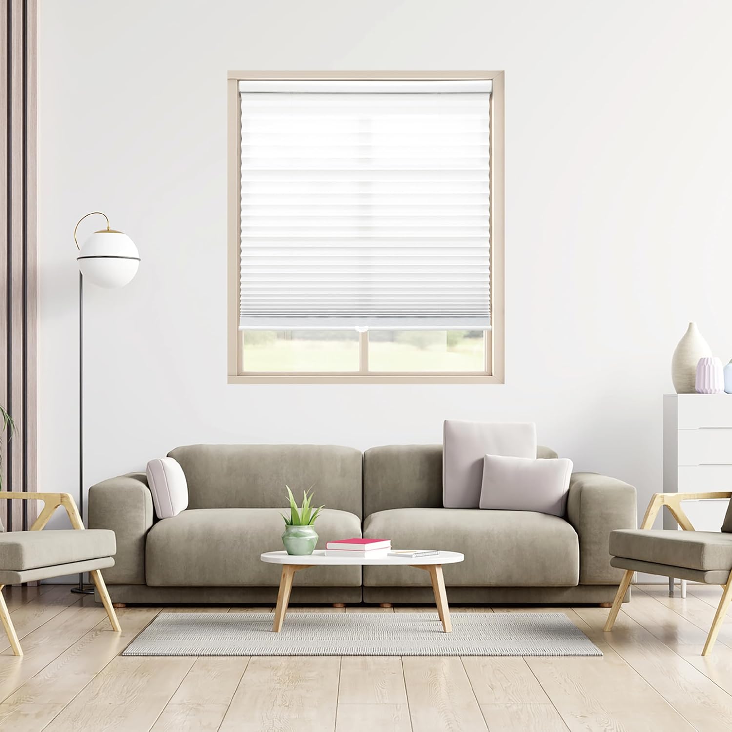 DEZ Furnishings Persiana plisada para filtrar la luz sin cordón, QDWT274480