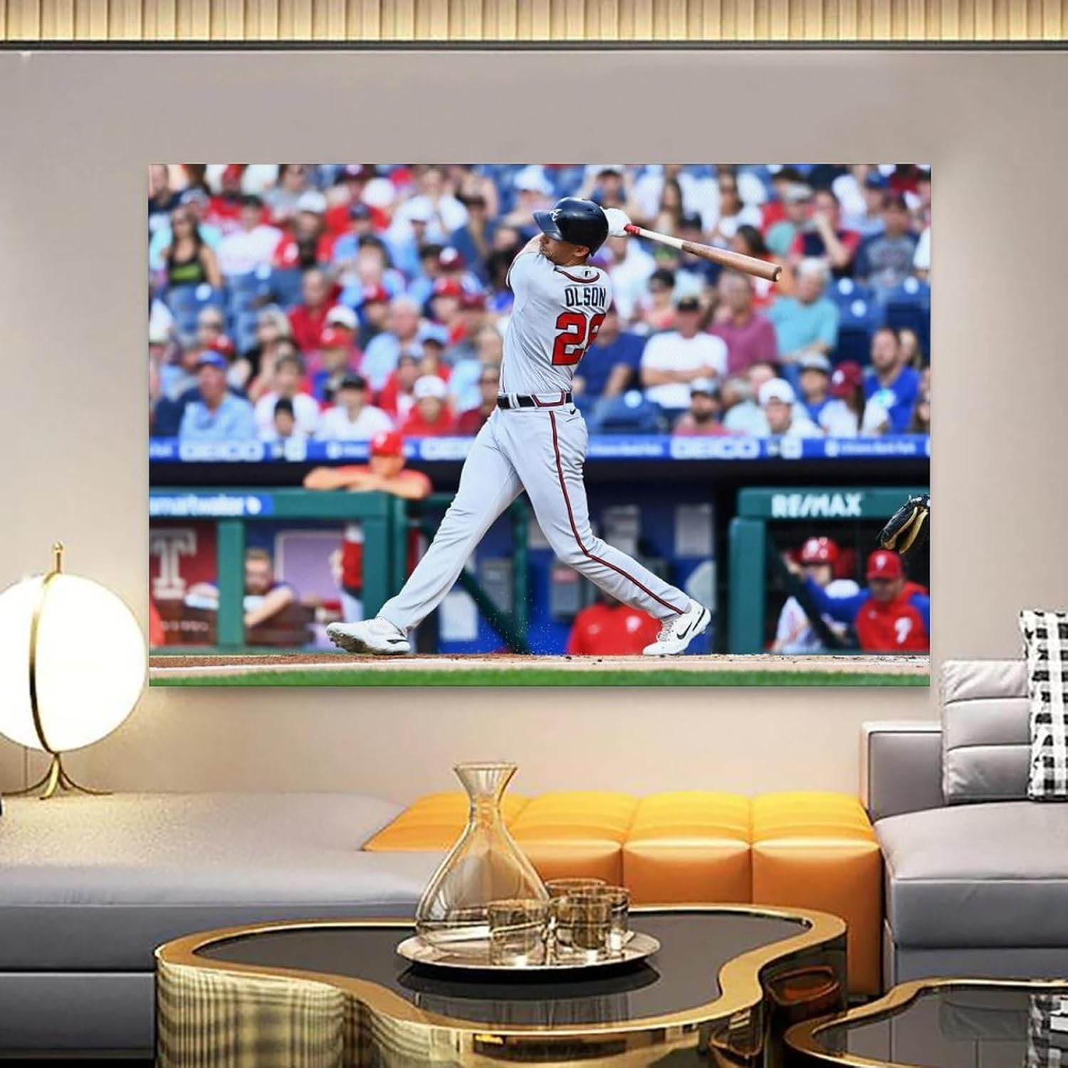 MAYNUO Matt Olson – Póster clásico de acción de béisbol, arte de pared, lienzo con pergamino, pintura, imagen, sala de estar, decoración del hogar,