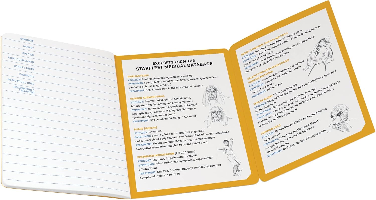 Cuaderno médico de Star Trek, mini cuaderno tamaño pasaporte