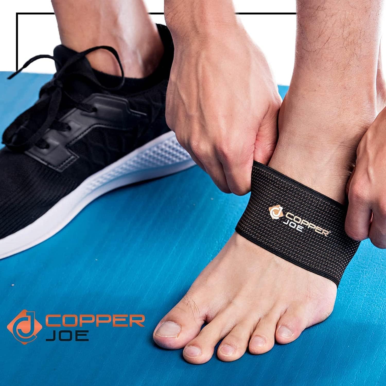 Copper Joe Paquete de 4 fundas de compresión para soporte de arco de pie, alivio de la fascitis plantar, soporte de pie para dolor y fascitis
