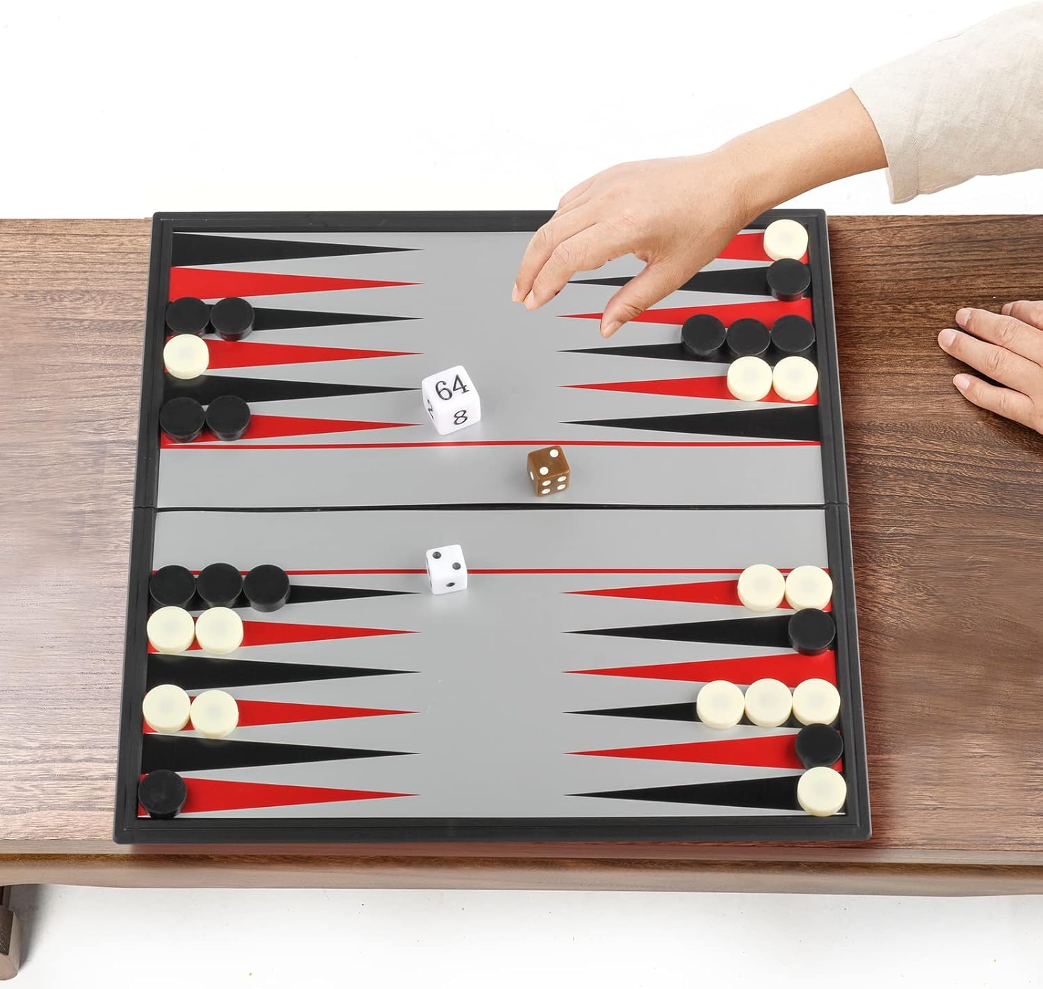 Andux Juego de mesa portátil de backgammon magnético plegable CXSLQ-01 (M)