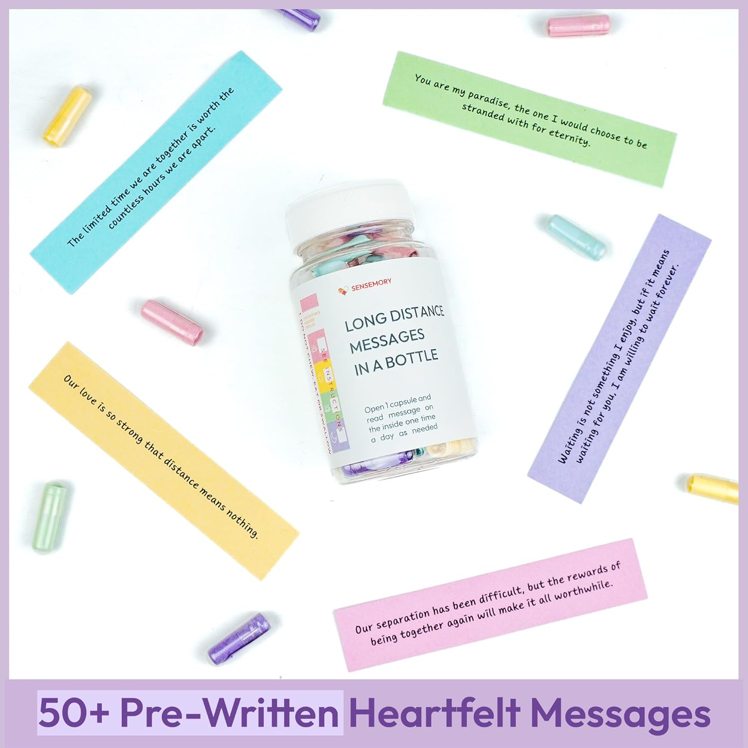Cápsulas de amor preescritas Mensajes en una botella, Cartas de amor Regalos para relaciones a larga distancia (50+), Regalos del día de la madre