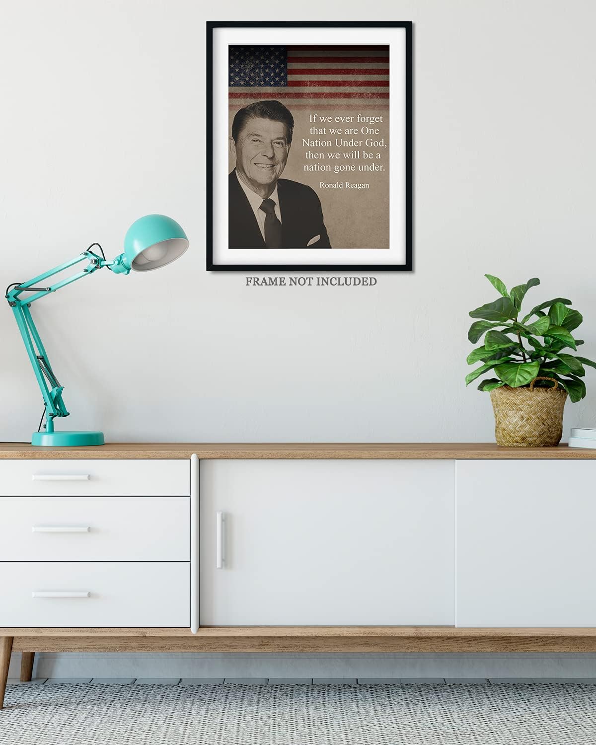 Govivo Ronald Reagan Historic Quote – Impresión artística de decoración de pared del presidente patriótico estadounidense, obra de arte sin marco