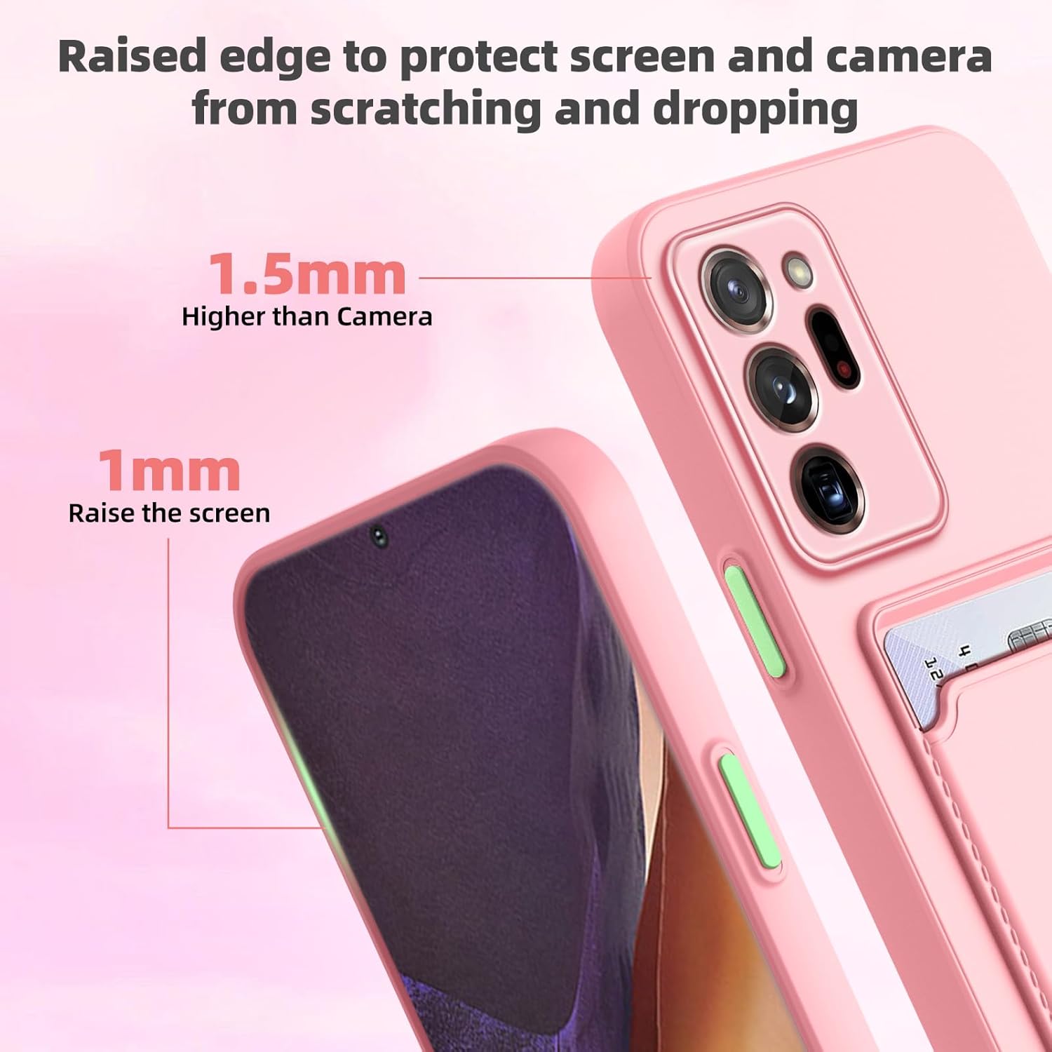 Funda para Note 20 Ultra con ranura minimalista para tarjeta de crédito TPU suave TPU silicona resistente a los arañazos delgada ranura para tarjeta