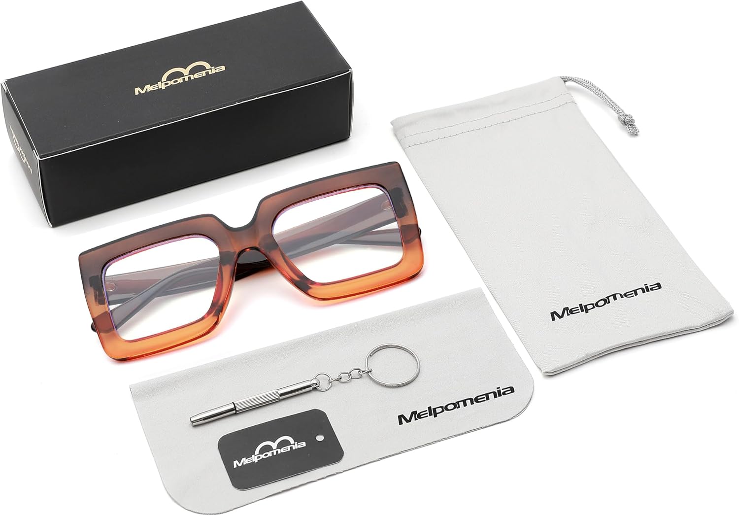 Melpomenia Gafas de luz azul de gran tamaño para mujer, gafas de marco grande de moda, gafas sin receta