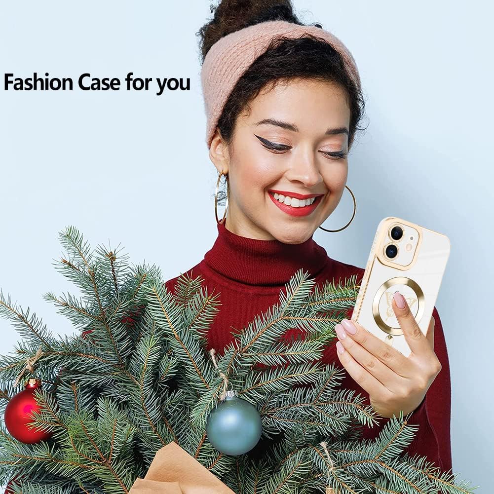 Fiyart Funda magnética diseñada para iPhone 11 compatible con carga inalámbrica MagSafe, bonita funda de teléfono con diseño de mariposa y protector
