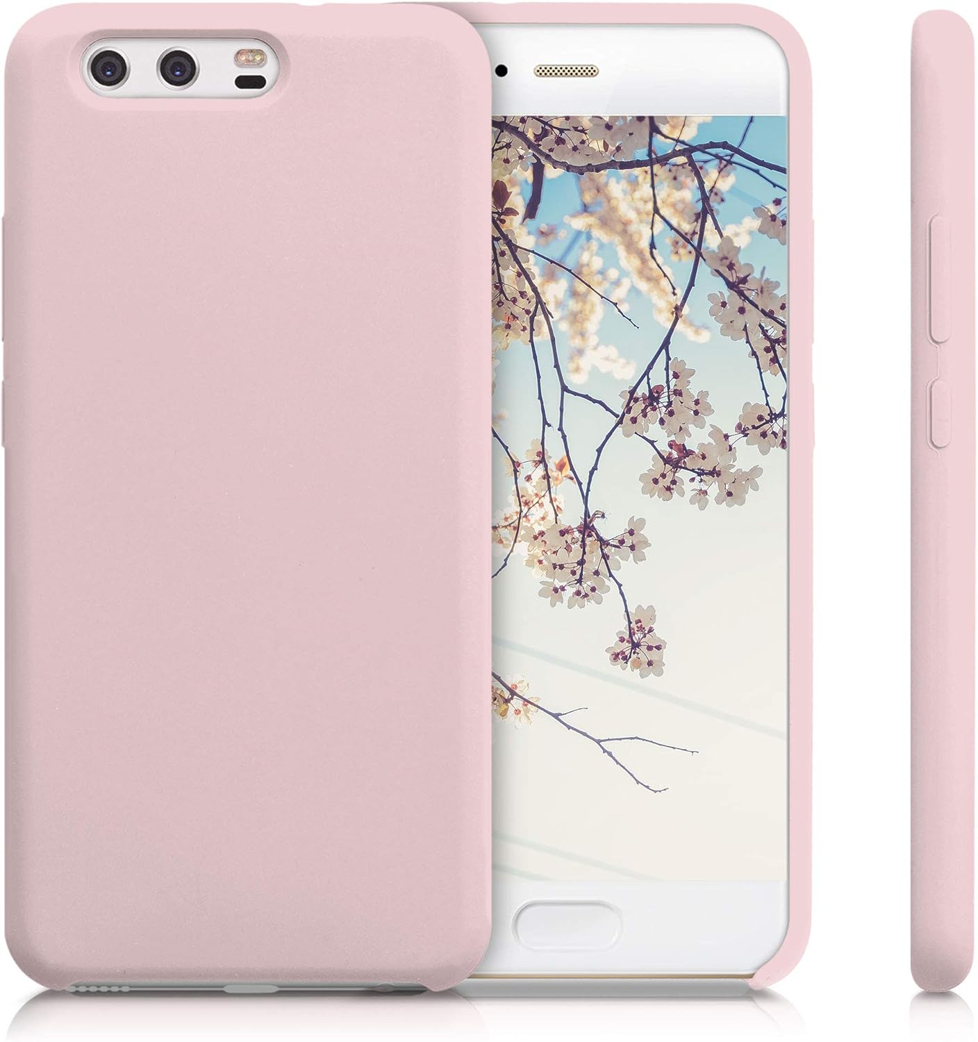 kwmobile Funda compatible con Huawei P10 – Funda de silicona TPU con acabado suave – Oro rosa mate