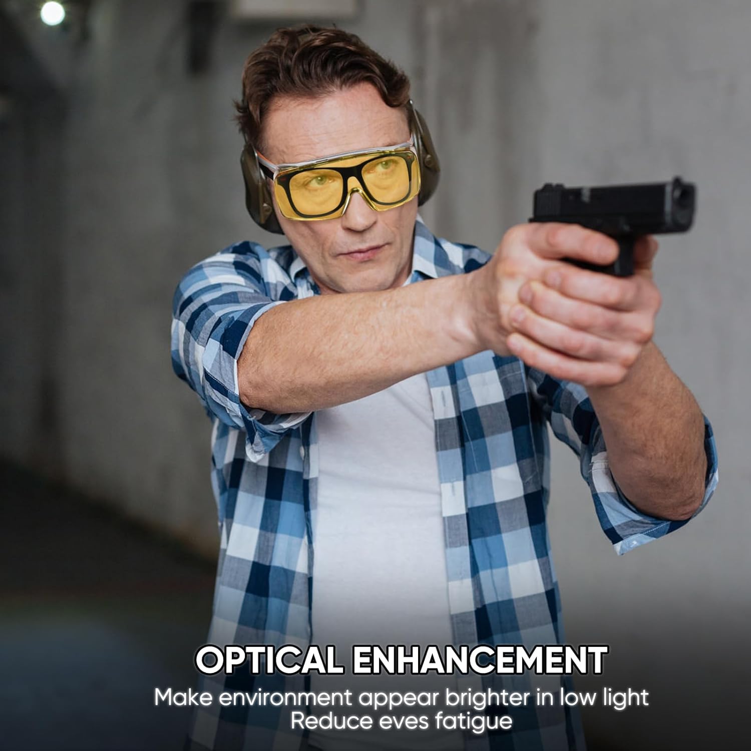 LPSAFP Gafas de seguridad amarillas, gafas de seguridad sobre anteojos, bloqueo de luz azul, gafas protectoras UV, lentes antivaho y antiarañazos,