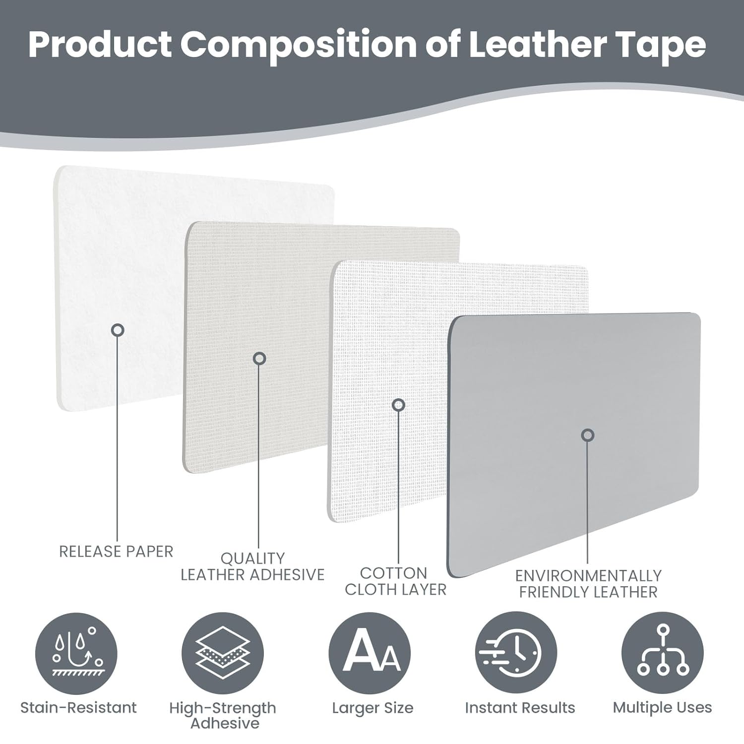 Parche de reparación de cuero autoadhesivo, parches extra grandes de 17 x 79 pulgadas para muebles, cinta de cuero para reparación de asientos de