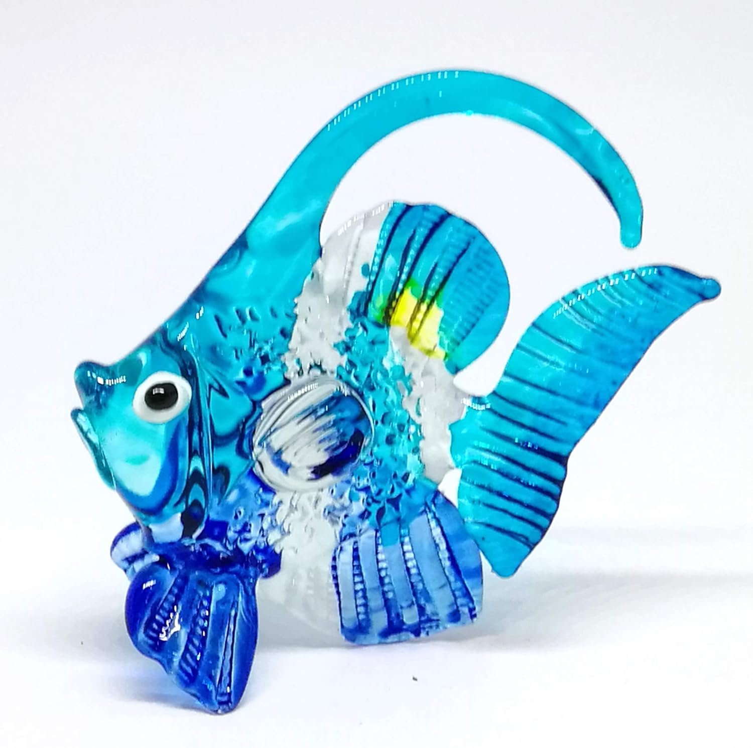 ZOOCRAFT Figura de pez de vidrio soplado Animal Tropical Artesanía Miniaturas Decoración de acuario