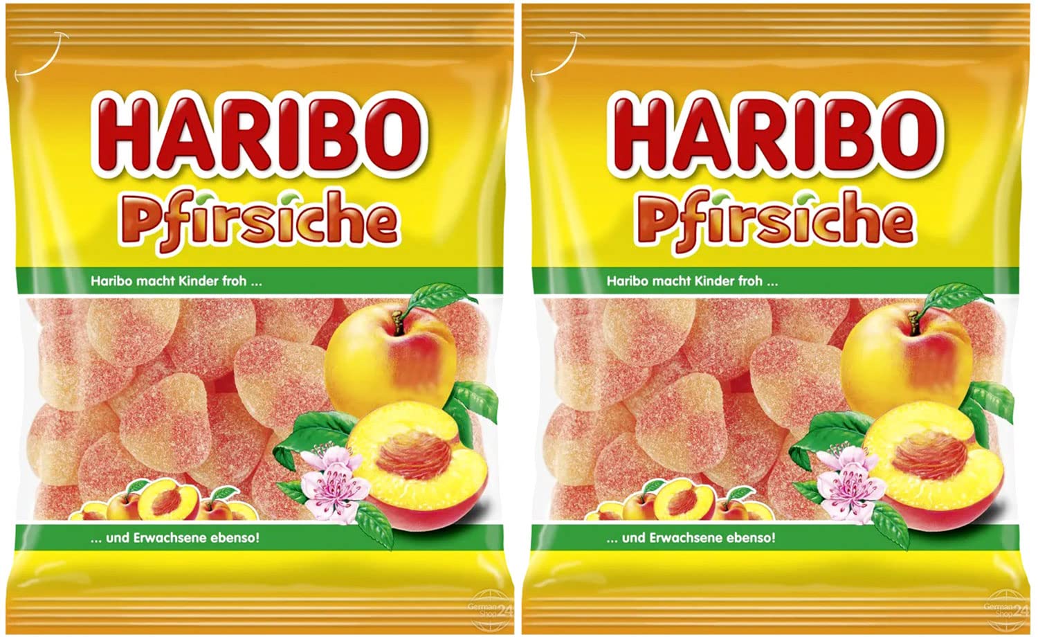 Haribo Pfirsiche – Caramelos de gomita (durazno), paquete de 2 (2 x 6.17 oz)