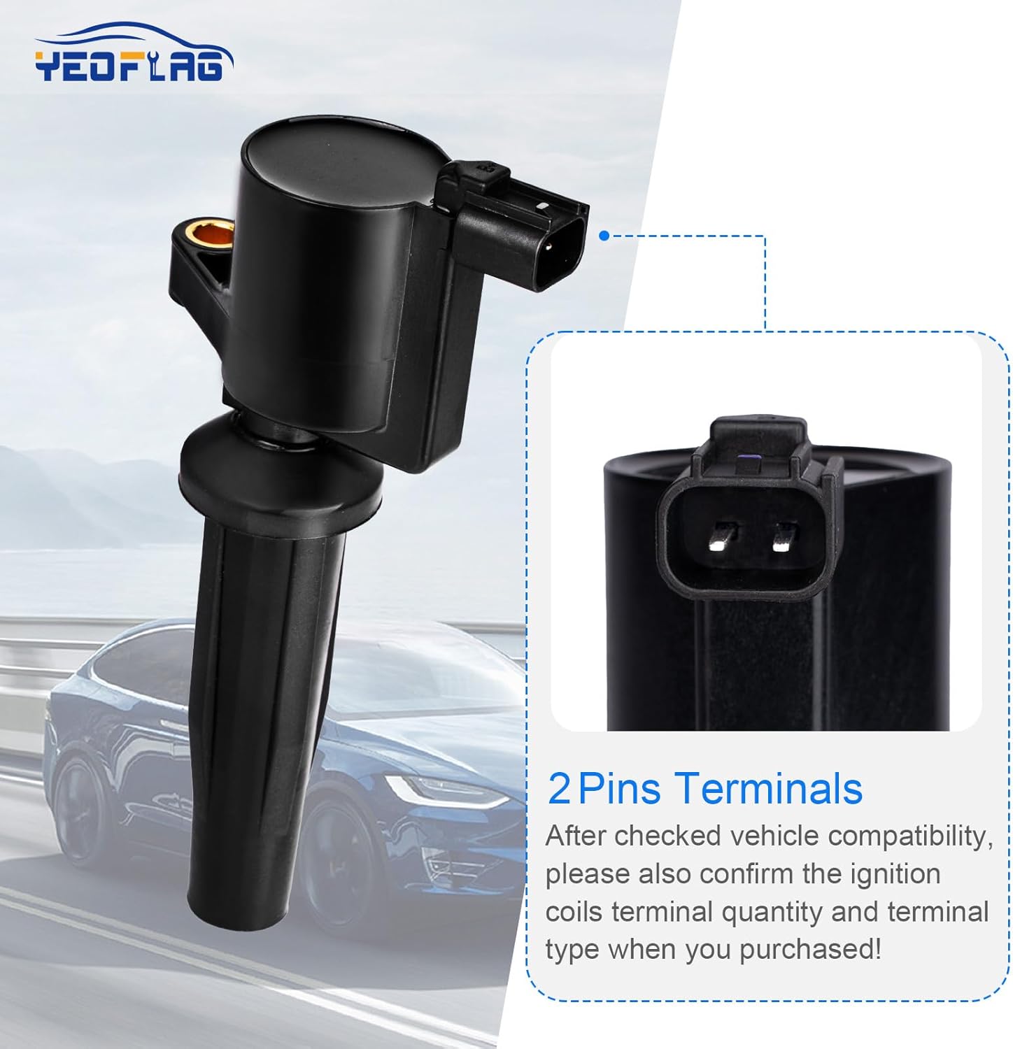 Bobinas de encendido DG504 4 piezas compatibles con Ford 2005-2015 Focus 1.8L 2.0L, 2010-2013 Transit Connect L4 2.0L, reemplazo de bobina para