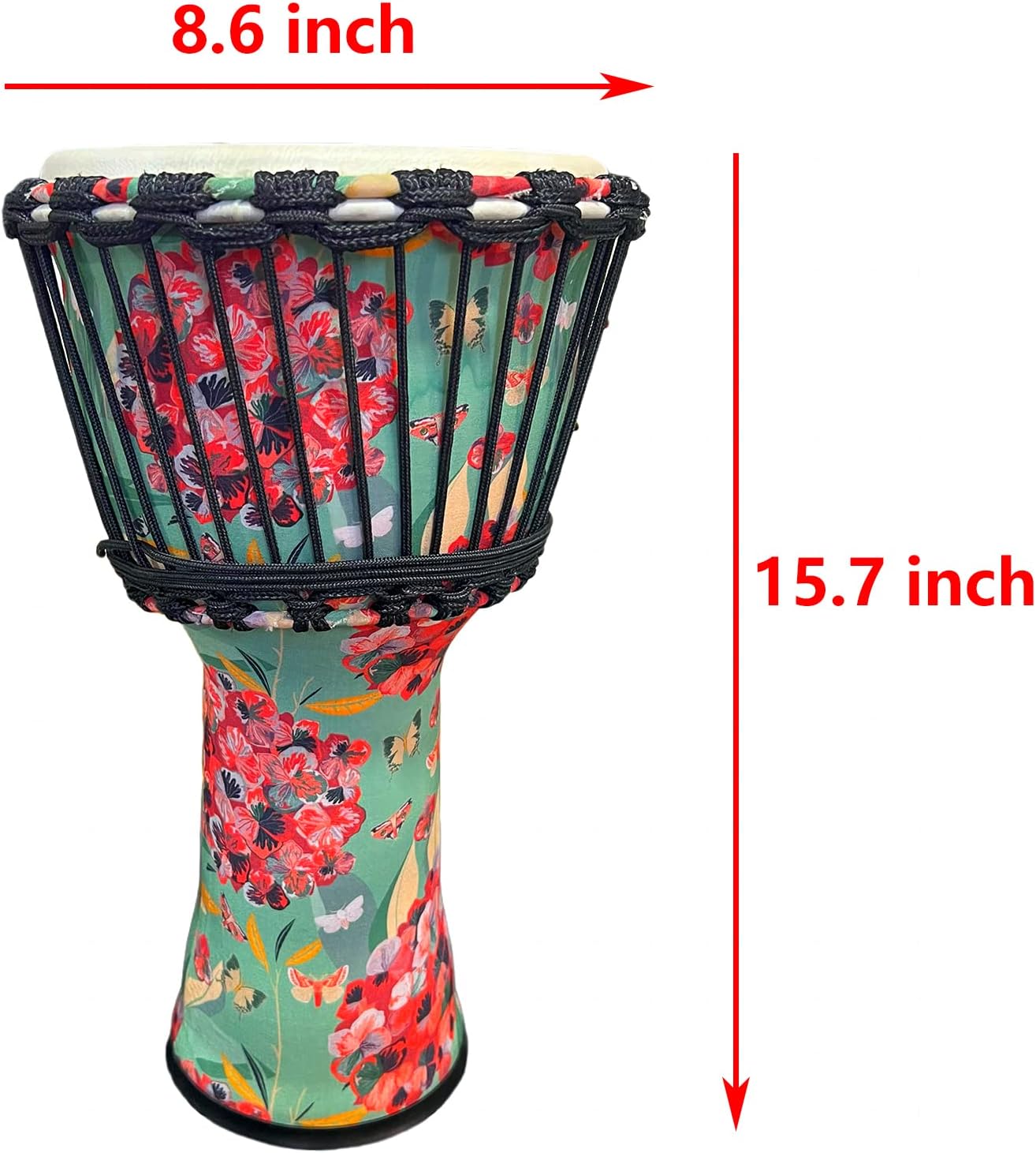 Percusión, tambor africano Djembe Bongo Congo, hecho a mano, cabeza de tambor de piel de oveja, tambor de mano de estilo nacional (A)