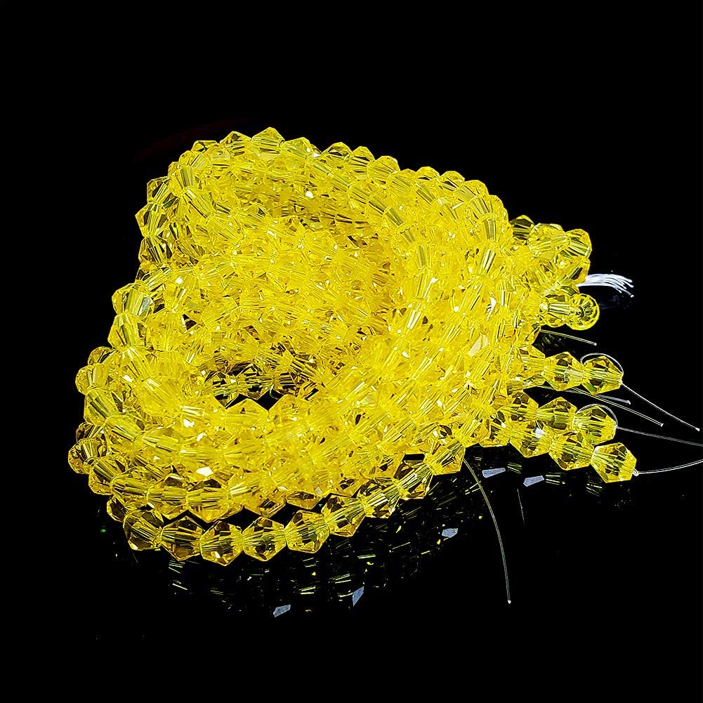 Chengmu Cuentas de vidrio bicono de 0.236 in para la fabricación de joyas 425pcs Forma facetada Crytal Spacer Beads Surtidos Suministros Accesorios