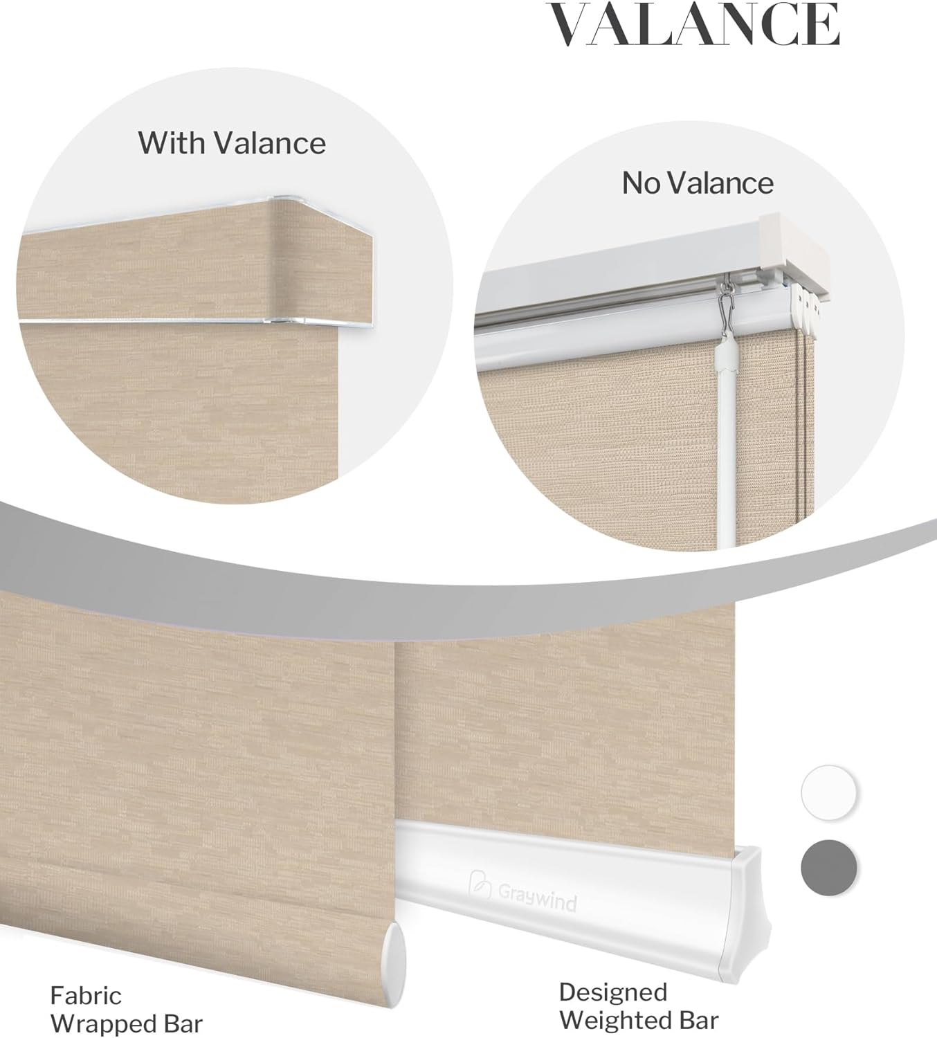 Graywind Paneles deslizantes manuales para filtrar la luz, panel de privacidad, persianas de control de varilla, persianas para ventana de patio,