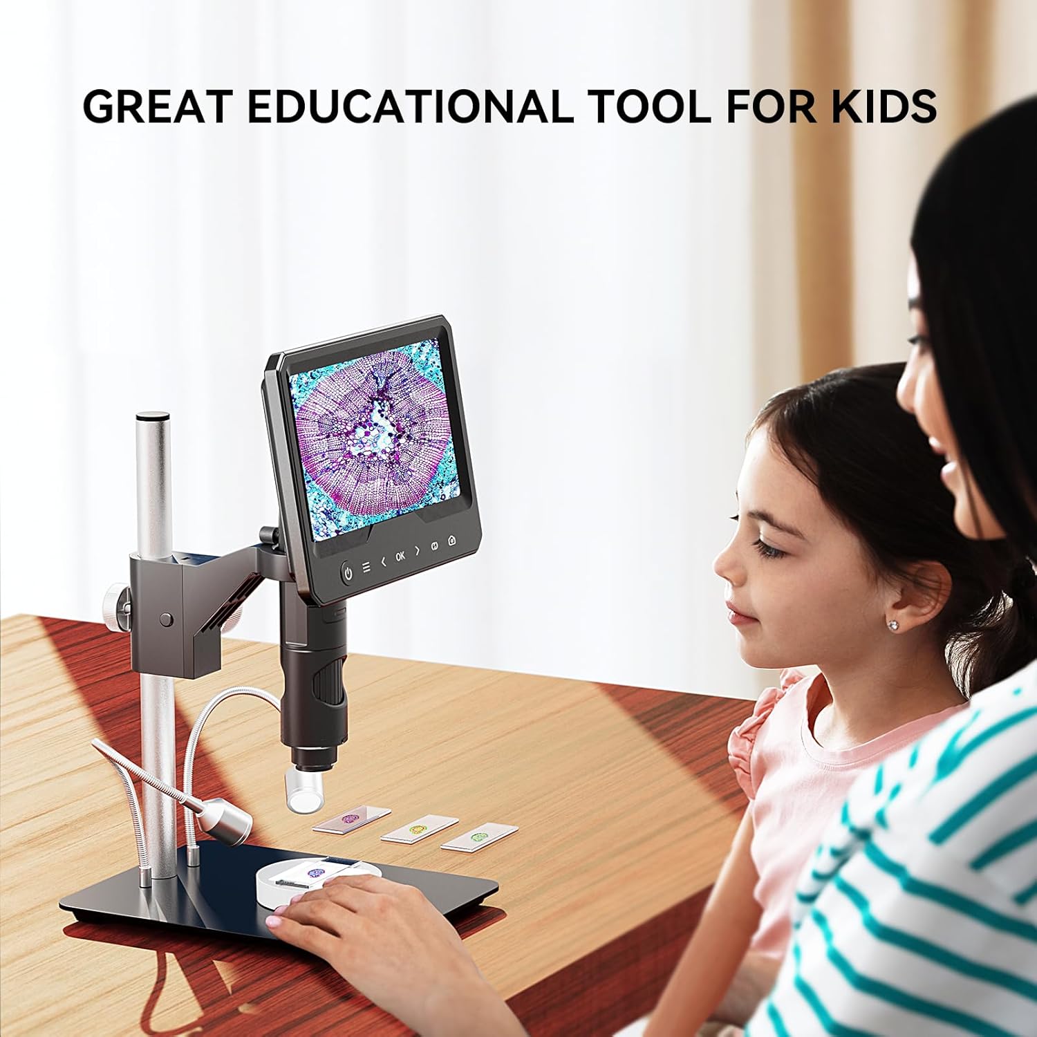 Elikliv EDM701 Pro Microscopio parfocal digital, microscopio de soldadura para reparación electrónica con gran espacio de operación, lupa