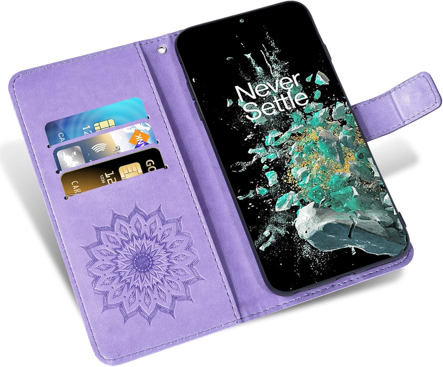Funda para teléfono para OnePlus 10T 5GOne Plus Ace Pro Wallet con protector de pantalla de vidrio templado y funda delgada de cuero, soporte para