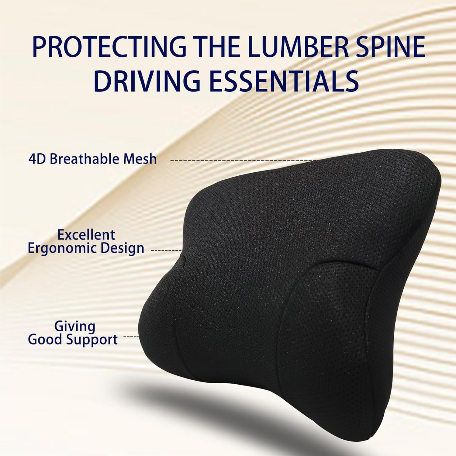 ZYYUSHM Lumbar Support Memory Foam Pillow – Lower Back Pain Relief – Designed for use with car Seats, Office Chairs, Gaming Chairs and recliners