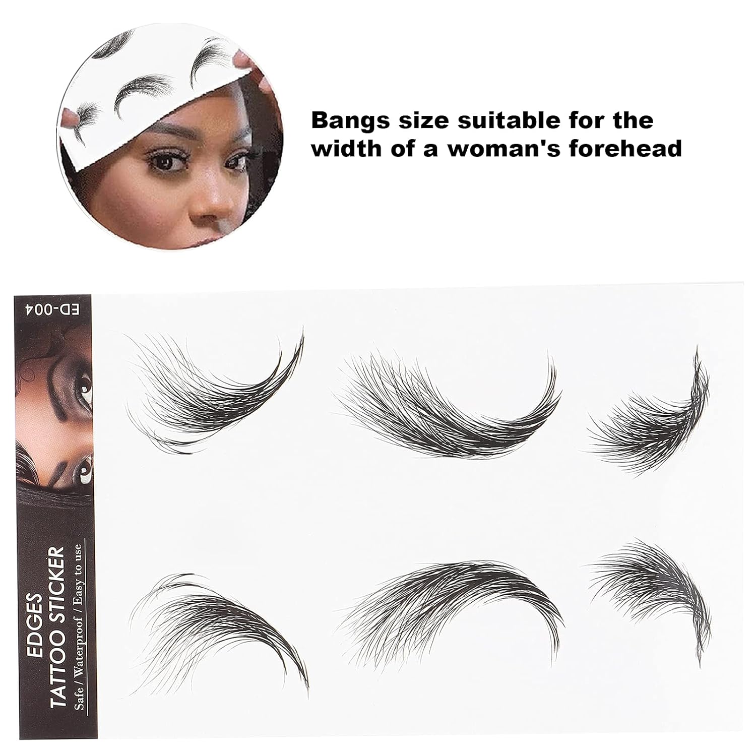 Adhesivo de tatuaje para el cabello, adhesivo temporal para el cabello, calcomanías de línea de cabello, peinados de mujer, tatuaje, tatuaje de