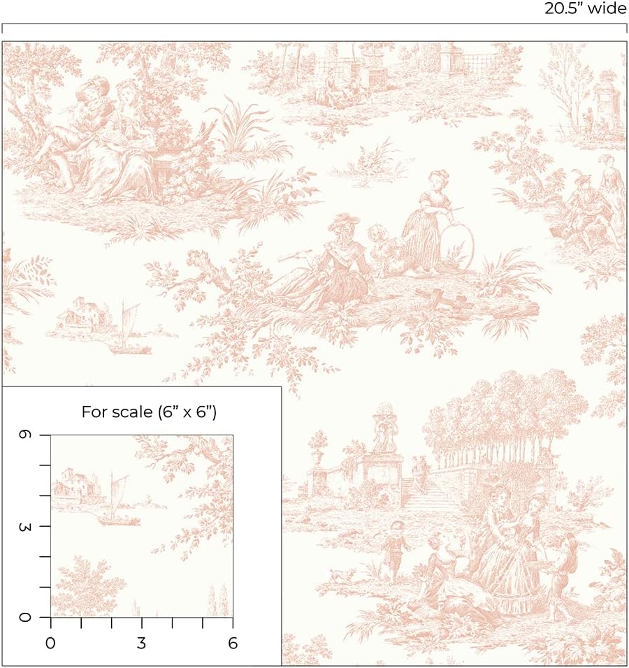 NextWall Chateau Toile – Papel tapiz autoadhesivo (rubor)