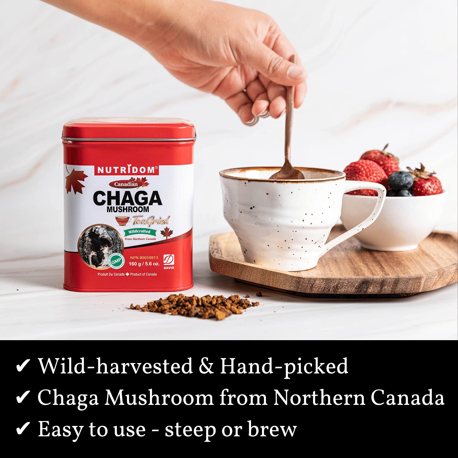 NUTRIDOM CHAGA Mushroom Tea Molind_Wild Harvest_5.64 oz