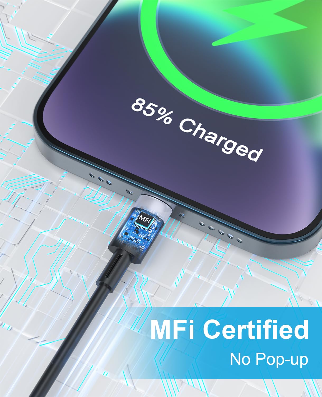 Cable USB C a Lightning Apple CarPlay de 3 pies, paquete de 2 unidades, cable Lightning en espiral, cable de carga para iPhone con certificación MFi