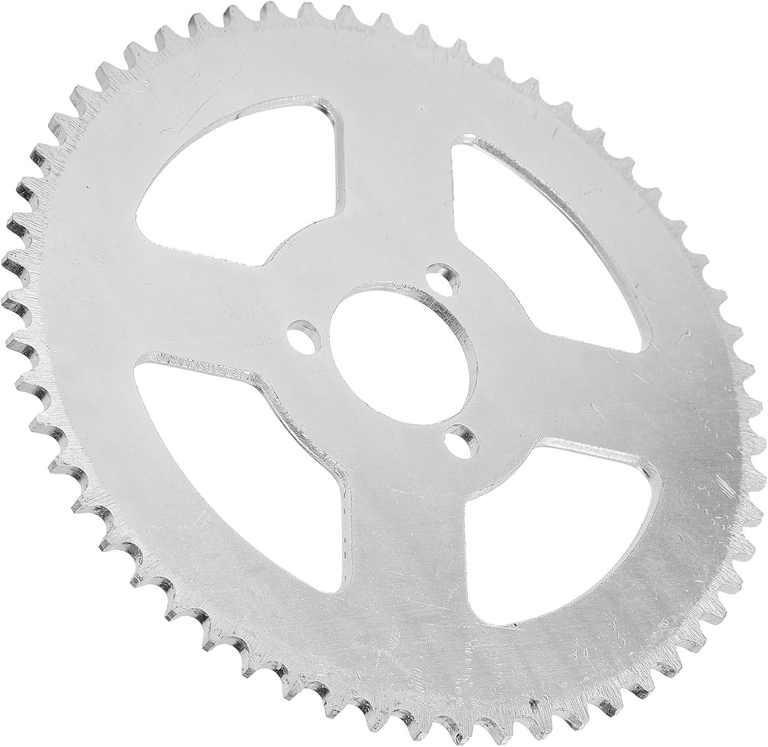 VGEBY Piñón T8F 58T, Piñón de acero blanco T8F 58T, manivelas de 3 agujeros, 1.142 in, compatible con mini motocicleta de 4749 cc, ATV Kart,