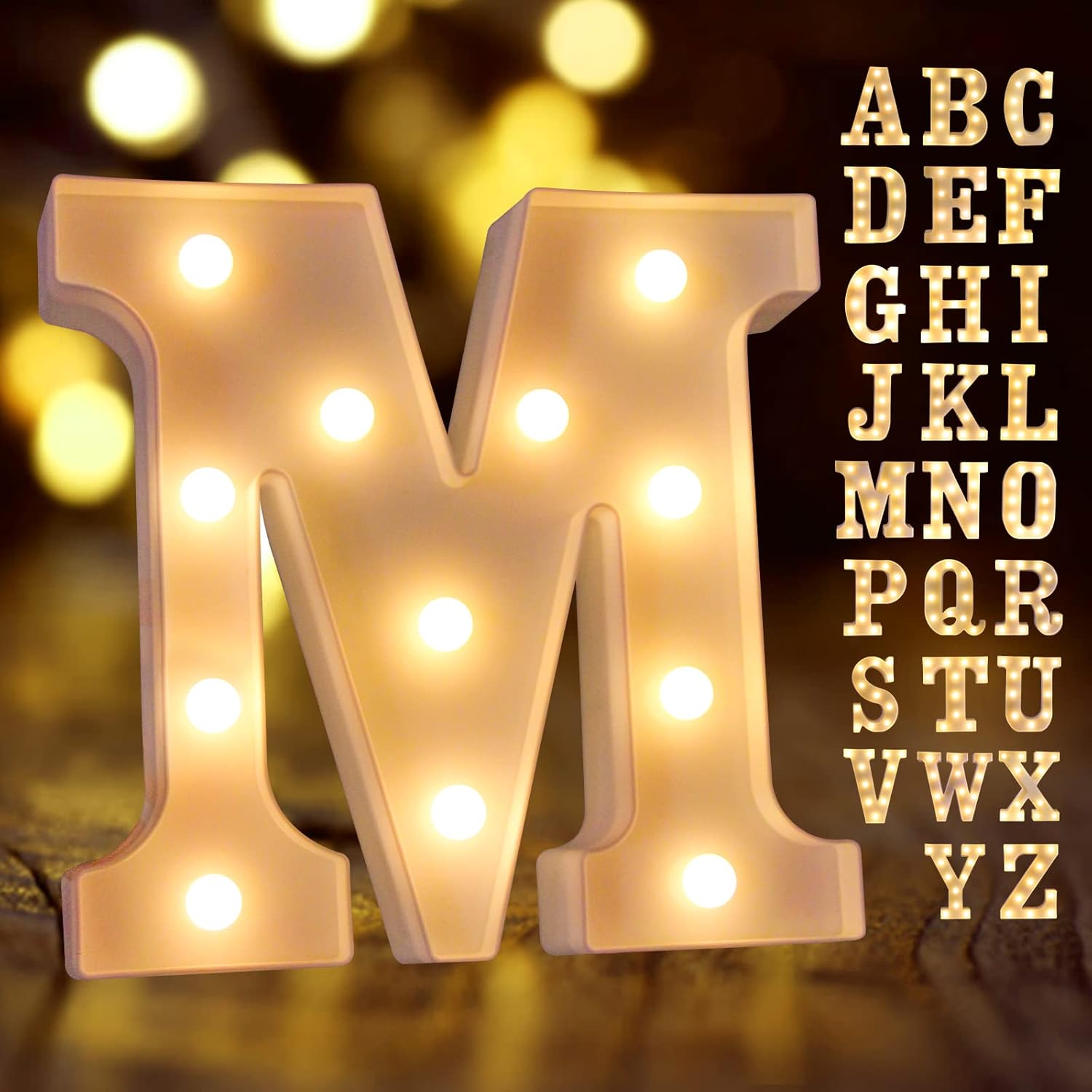 Letras iluminadas, letras de marquesina de Laerjin con luces, número decorativo con luz LED, letrero de número iluminado para luz nocturna, boda,