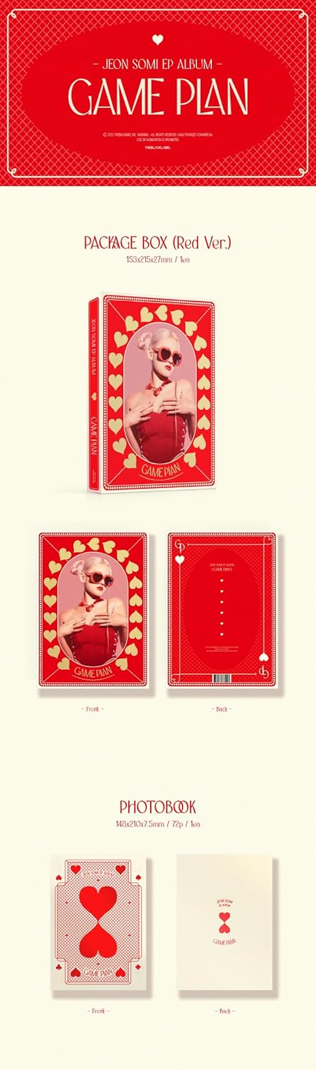 Jeon Somi GAME PLAN EP Contenido del álbum+tarjeta fotográfica+etc+seguimiento sellado SO MI (conjunto de fotolibros (rojo+negro))