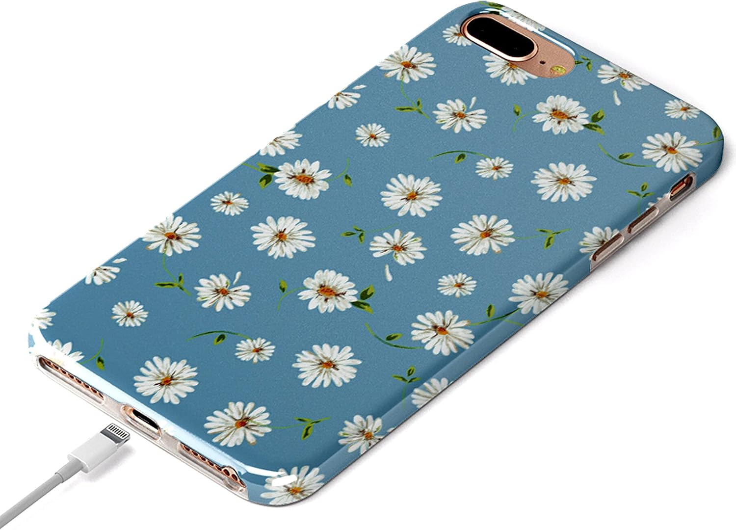 Casely Funda para iPhone 678 Plus  Daisy Daydream Baby Blue Floral Hard Shell Funda para teléfono