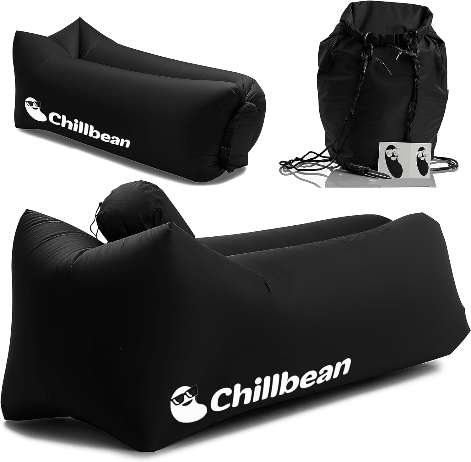 Tumbona inflable, tumbona inflable con almohada, sofá inflable de playa, sofá de nailon de una sola capa antifugas para acampar al aire libre,