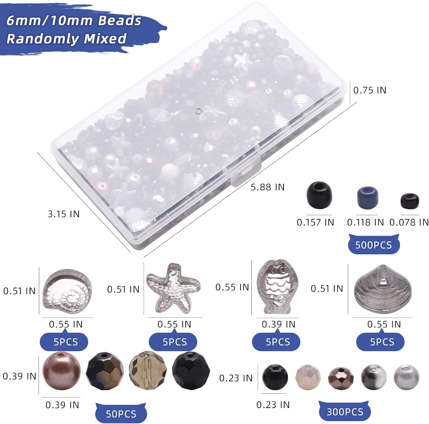 870 cuentas de joyería de cristal surtidas, cuentas sueltas de piedras preciosas perforadas, cuentas de cristal transparente para manualidades,