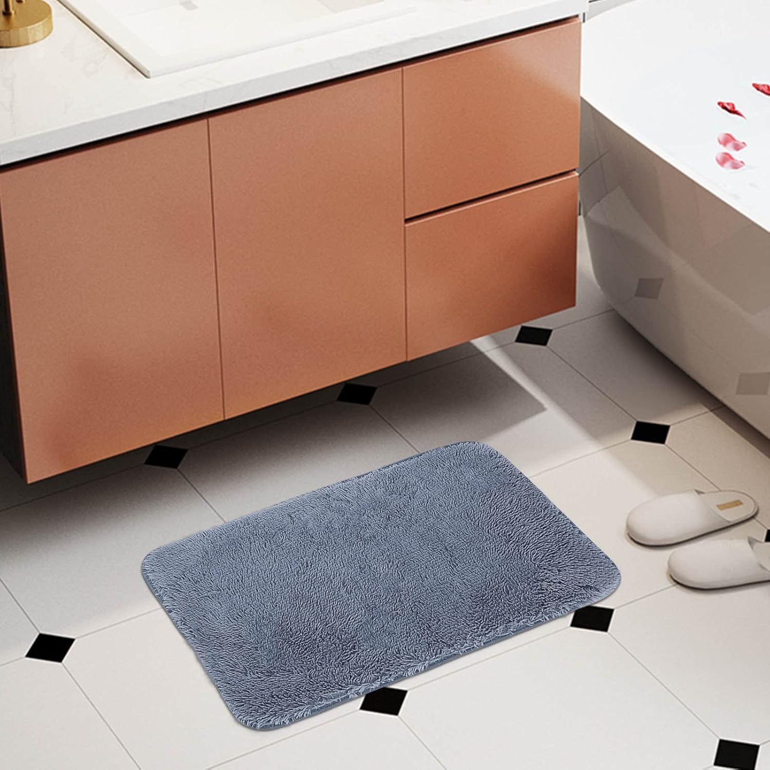 Alfombras de baño de felpa, alfombra de ducha gris, alfombra de bienvenida para sala de día, sala de estar, alfombras para el hogar, productos de