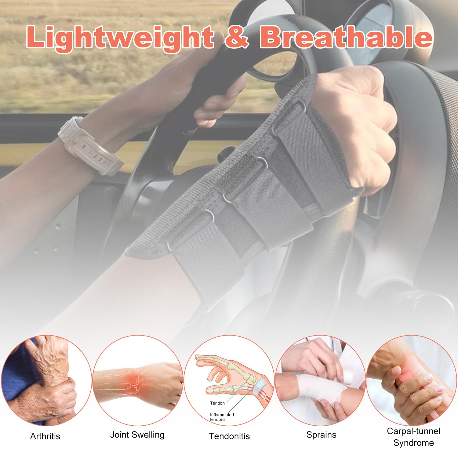 Muñequera con férula espica para el pulgar para tenosinovitis de De Quervain, tendinitis, artritis, esguinces, dolor en el túnel carpiano