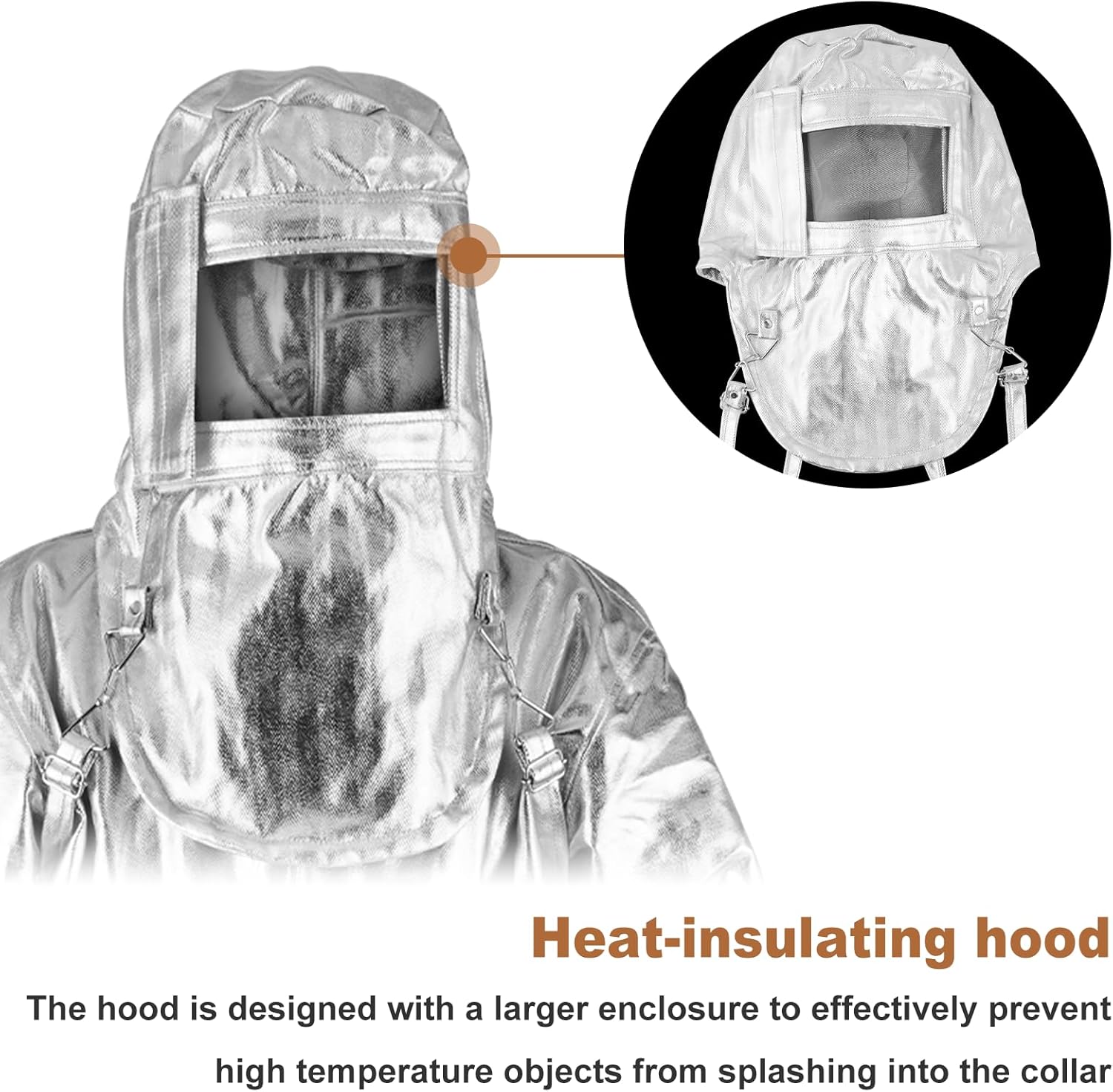 Trumego Traje a prueba de calor Traje anti de la radiación termal Traje 1000-1200 grados Monos compuestos incombustibles del papel de aluminio