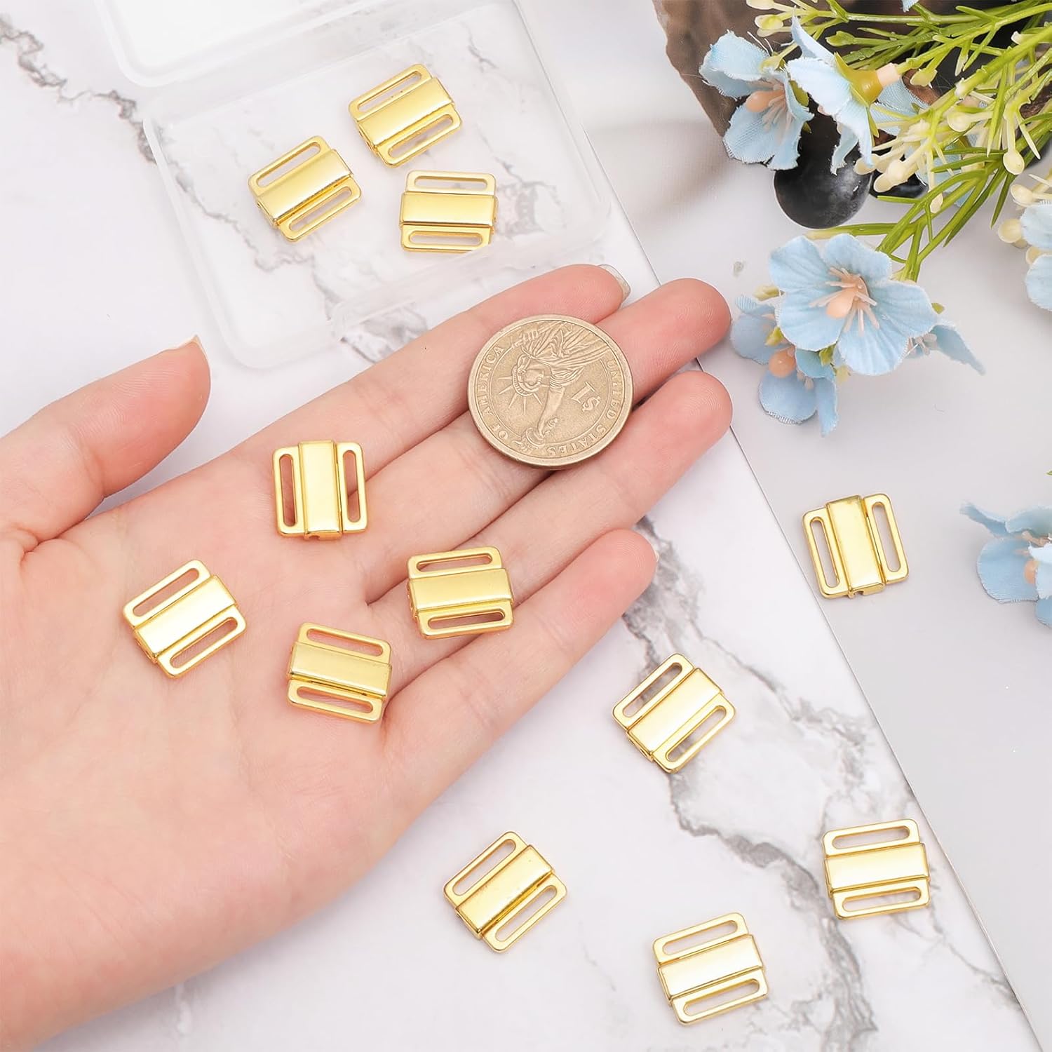 CHGCRAFT 12 piezas de brasier para hacer lencería de costura de bramaking bikini halter tops traje de baño clips lencería traje de baño correa de
