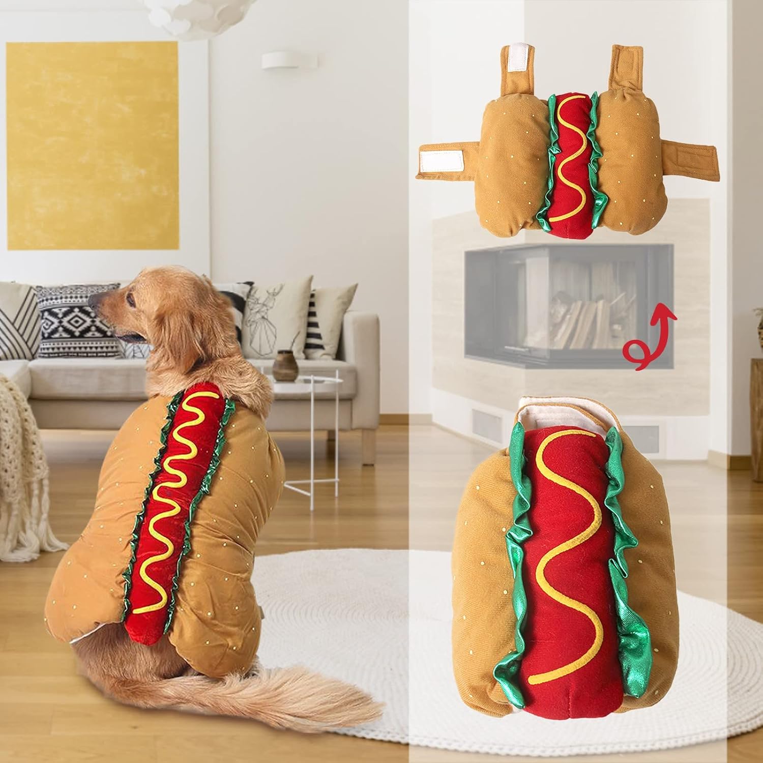 Disfraz de perros y cachorros, ropa de cosplay, disfraz de hamburguesa para fiesta de Halloween para decoración de mascotas, ropa de hamburguesa,