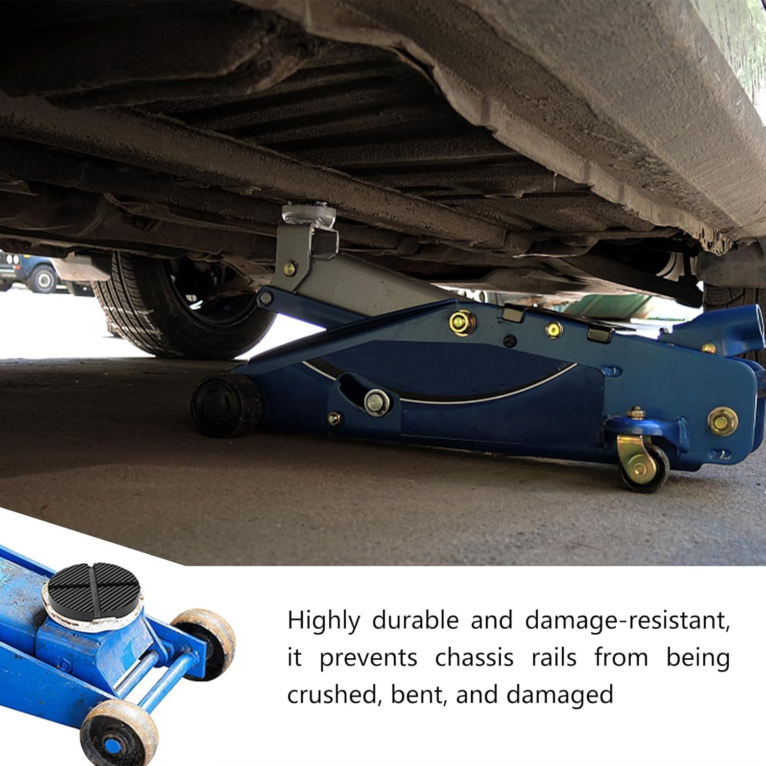 1 bloque de goma de soporte para gato de piso de automóvil, clip adaptador de almohadilla de disco ranurado en cruz, abrazadera de soldadura lateral