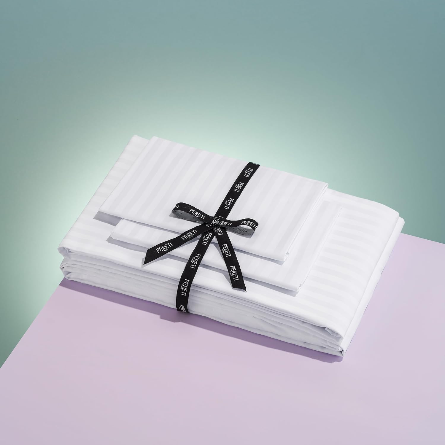 Pereti Italia – Funda de almohada de algodón de lujo, 100% algodón satinado de fibra larga, sábanas de algodón de calidad de hotel, juego de sábanas
