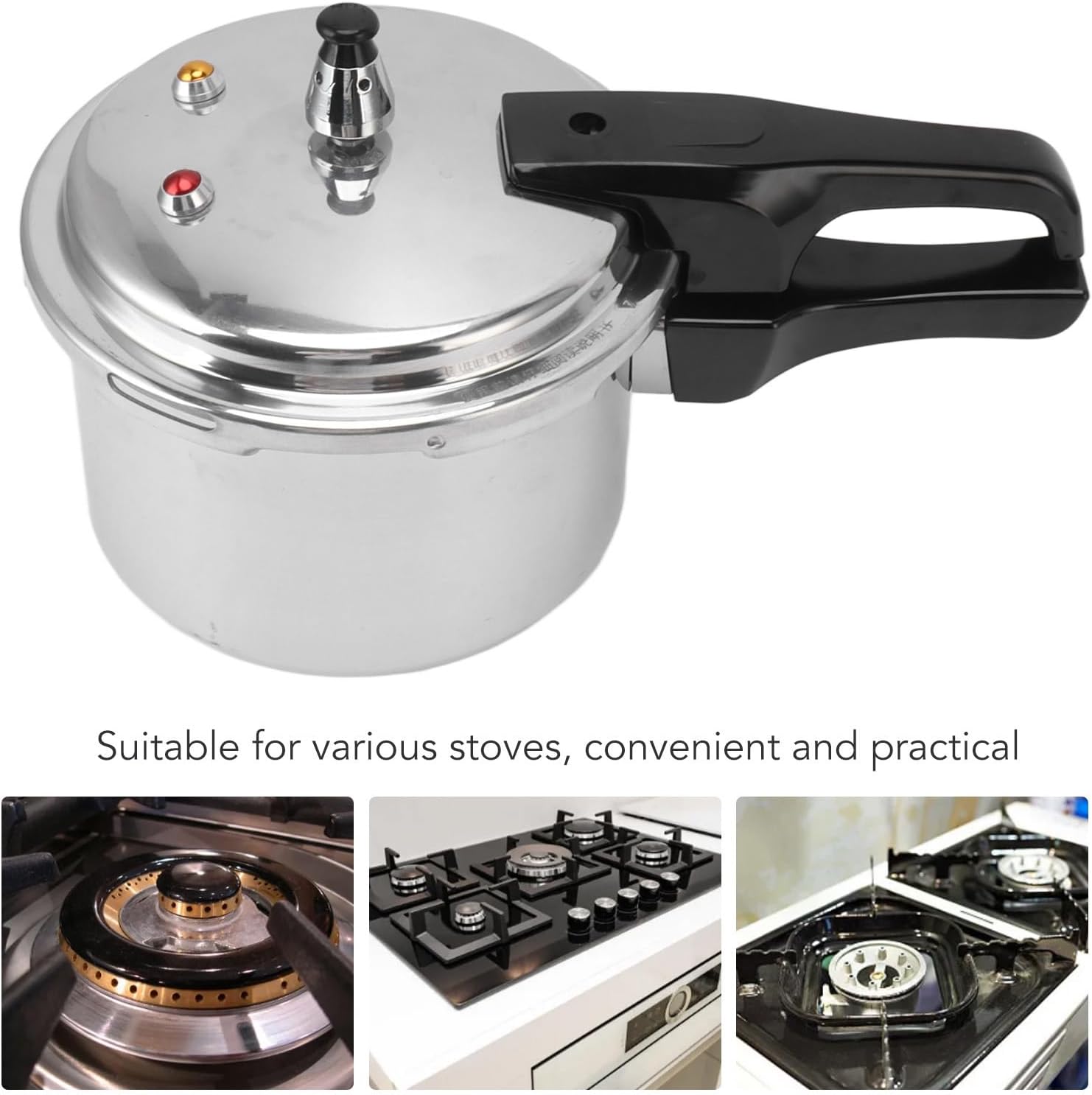 Olla a presión, olla a presión pequeña de 3 litros, olla a presión de aleación de aluminio de 3 litros, cocina instantánea, mini olla a presión para