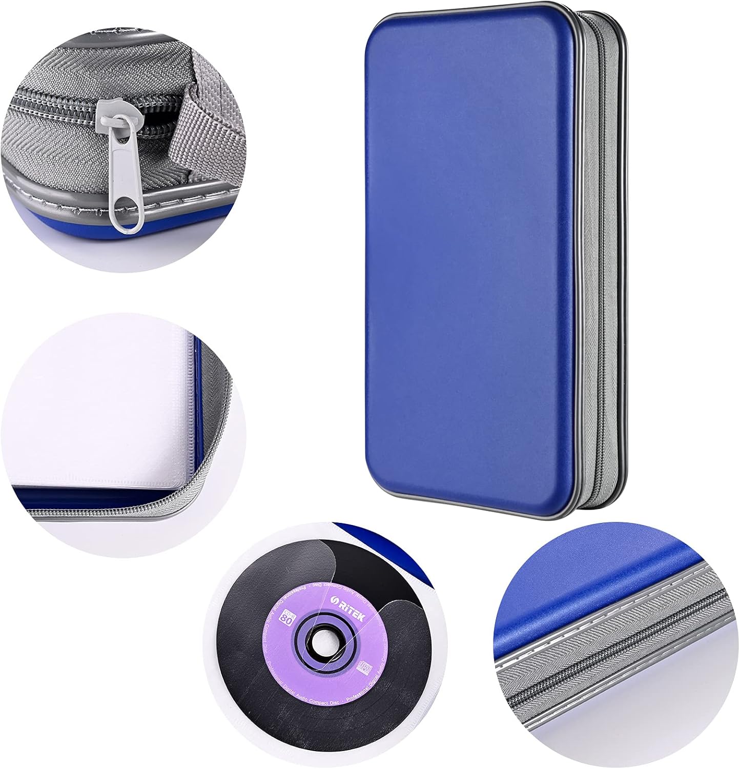 Funda para DVD, estuche portátil para CD de capacidad para 96, soporte de almacenamiento de plástico duro para DVD, CD, cartera, organizador para