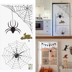 Adhesivos de pared de Halloween, diseño de telaraña, decoración decorativa para ventana, casa embrujada, decoración de fiesta, arte de pared de PVC, Adhesivos de pared de Halloween, diseño de telaraña, decoración decorativa para ventana, casa embrujada, decoración de fiesta, arte de pared de PVC,