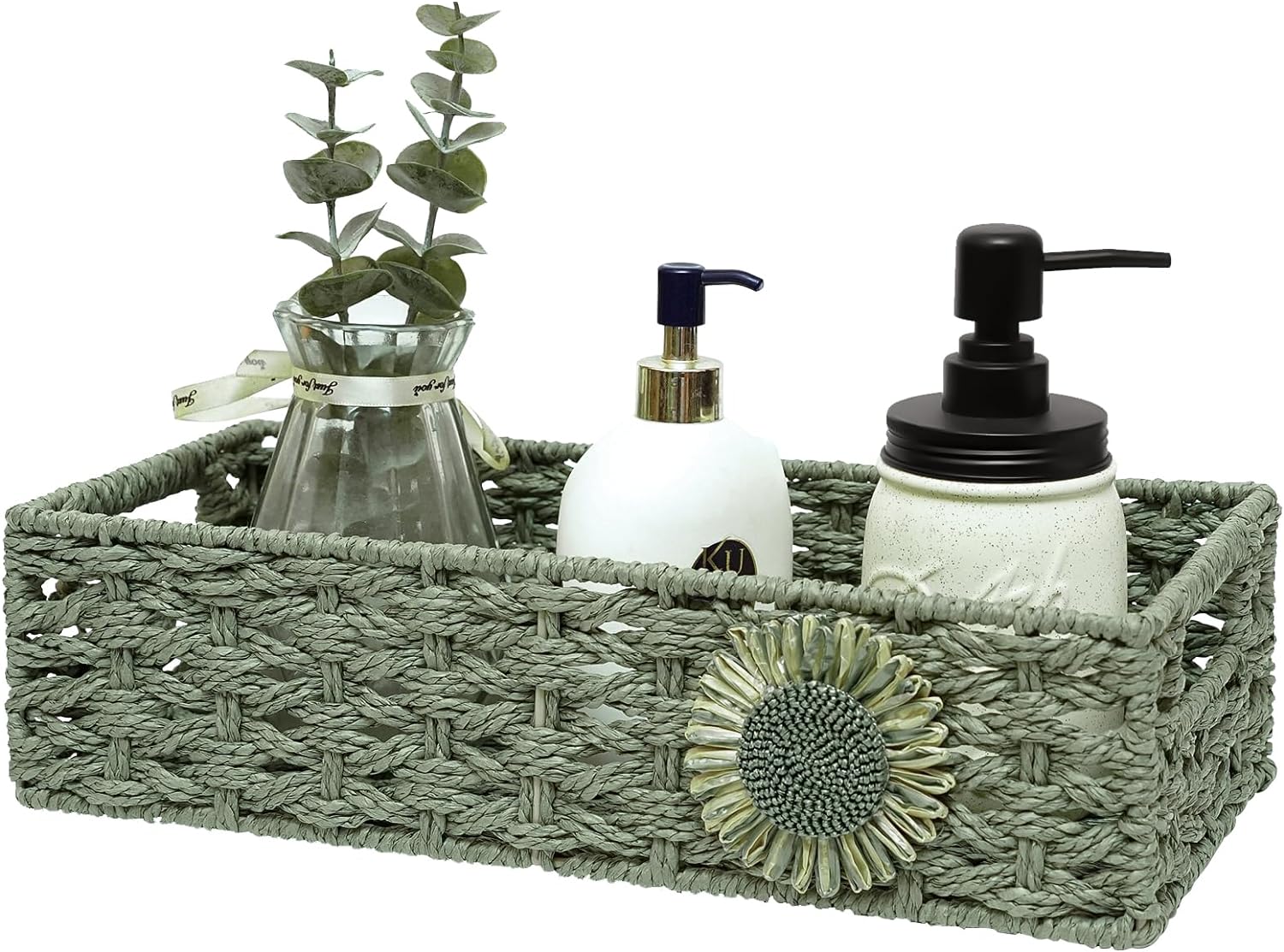 Cesta de papel higiénico para cesta de baño para organizar bandeja de baño para mostrador, cesta de almacenamiento para organizador de baño, color