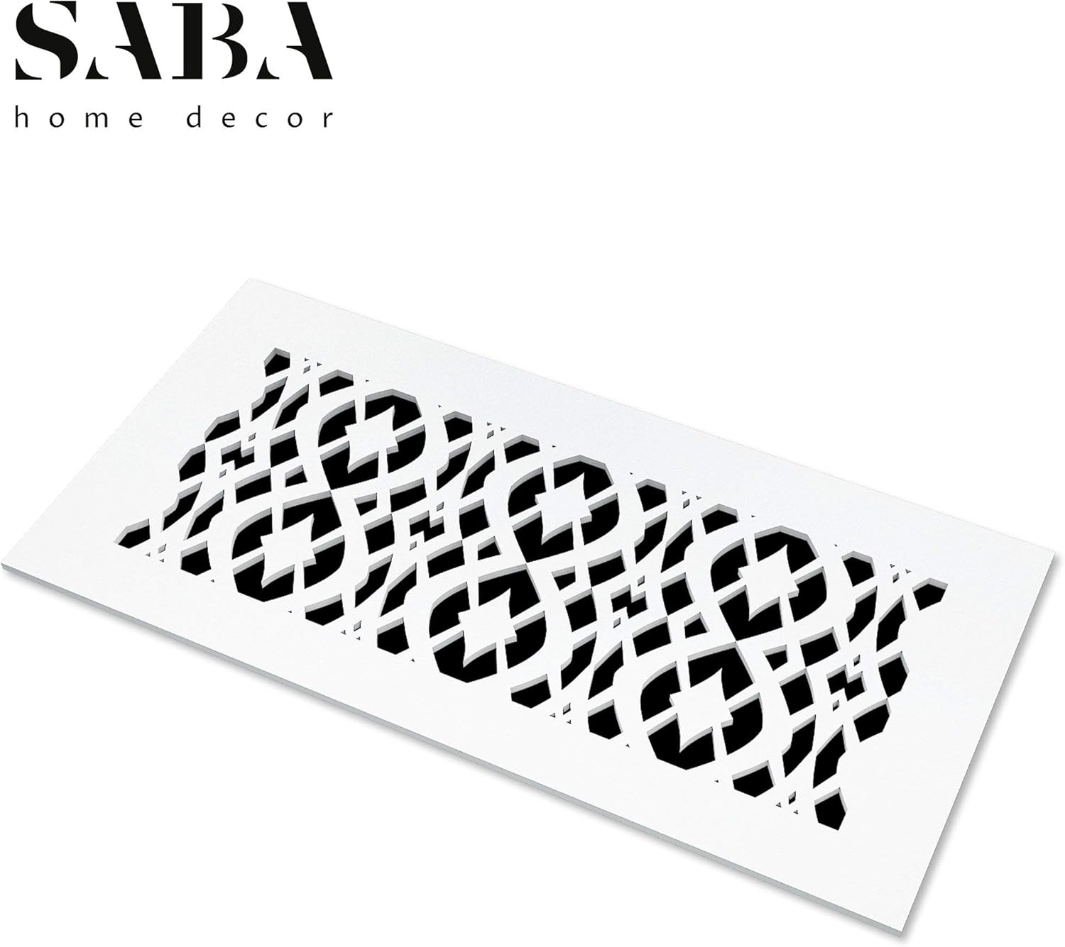 Saba – Rejilla de ventilación de fibra de vidrio acrílica de 6.0 x 10.0 pulgadas, apertura de conductos (8.0 x 12.0 pulgadas, total), acabado blanco