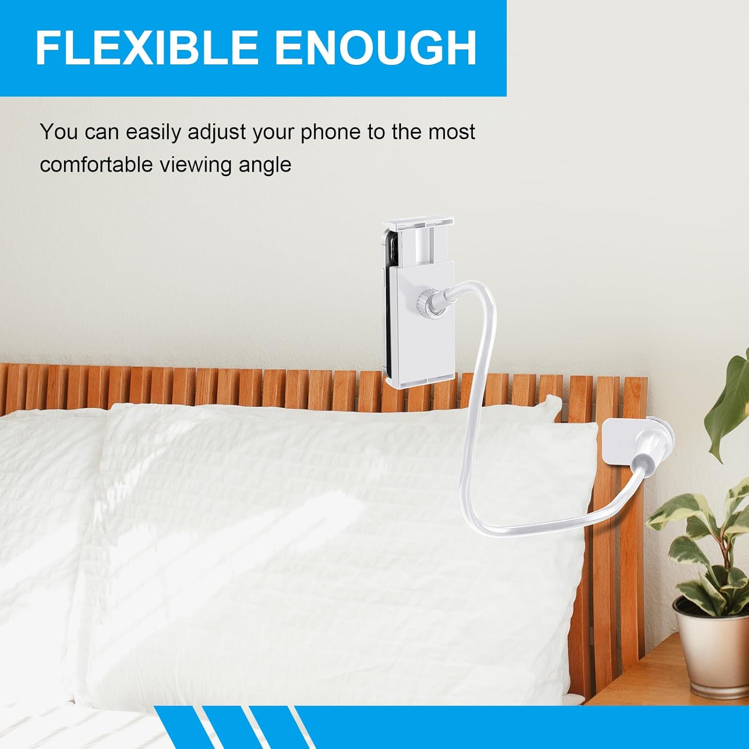 Kanayu Soporte de teléfono para escritorio, soporte de teléfono celular de cuello de cisne, soporte flexible de brazo largo perezoso, soporte