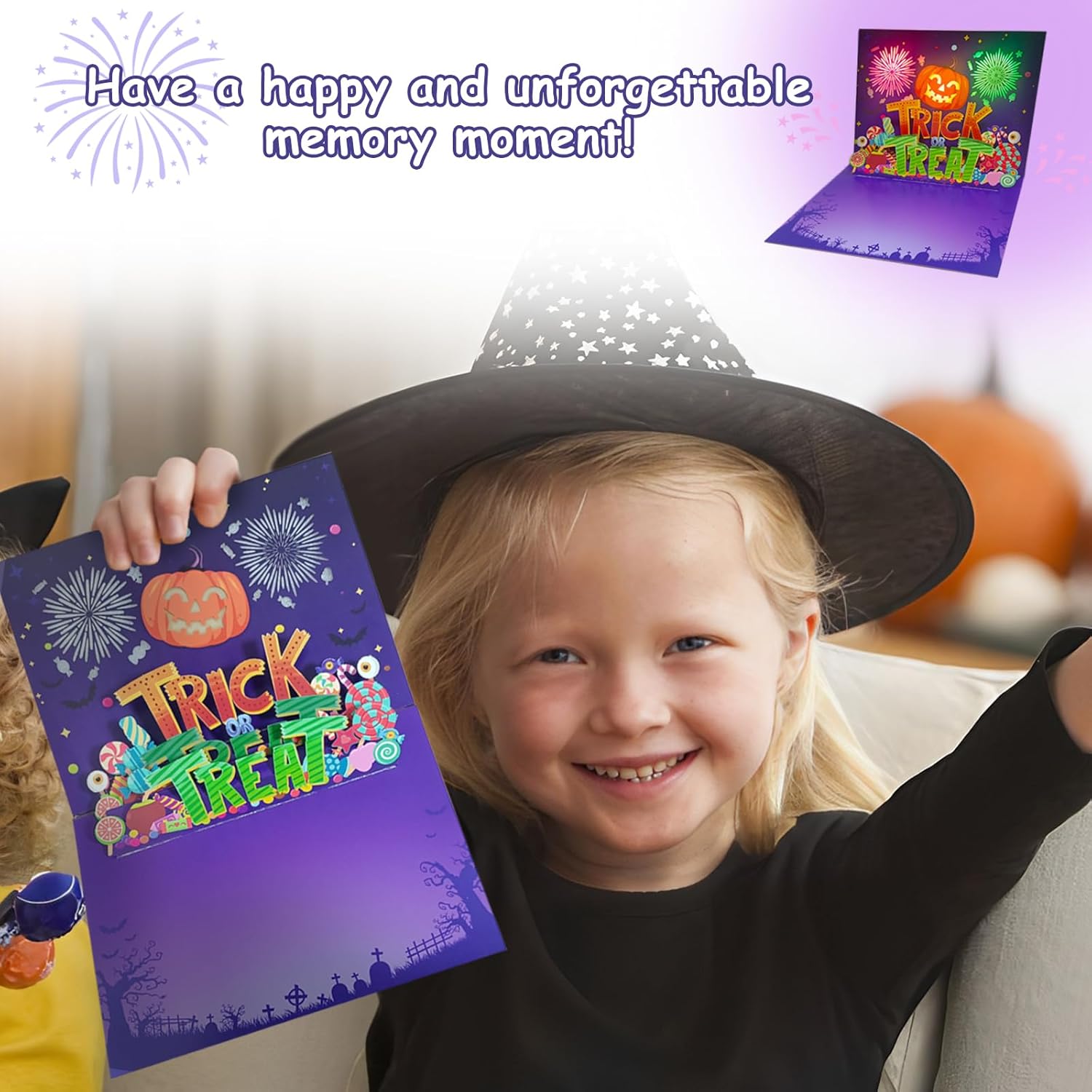 Tarjeta de Halloween de calabaza desplegable 3D con luz y música, para niños, amigos, novio, novia, marido, él, mujeres, cráneo, fantasma, sobre